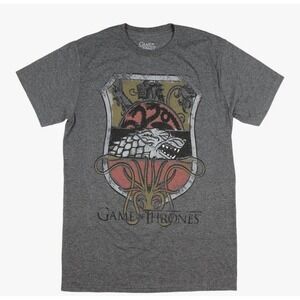 Game Of Thrones House Crest Logo Men's T-shirt XL Targaryen Stark Lannister Grey